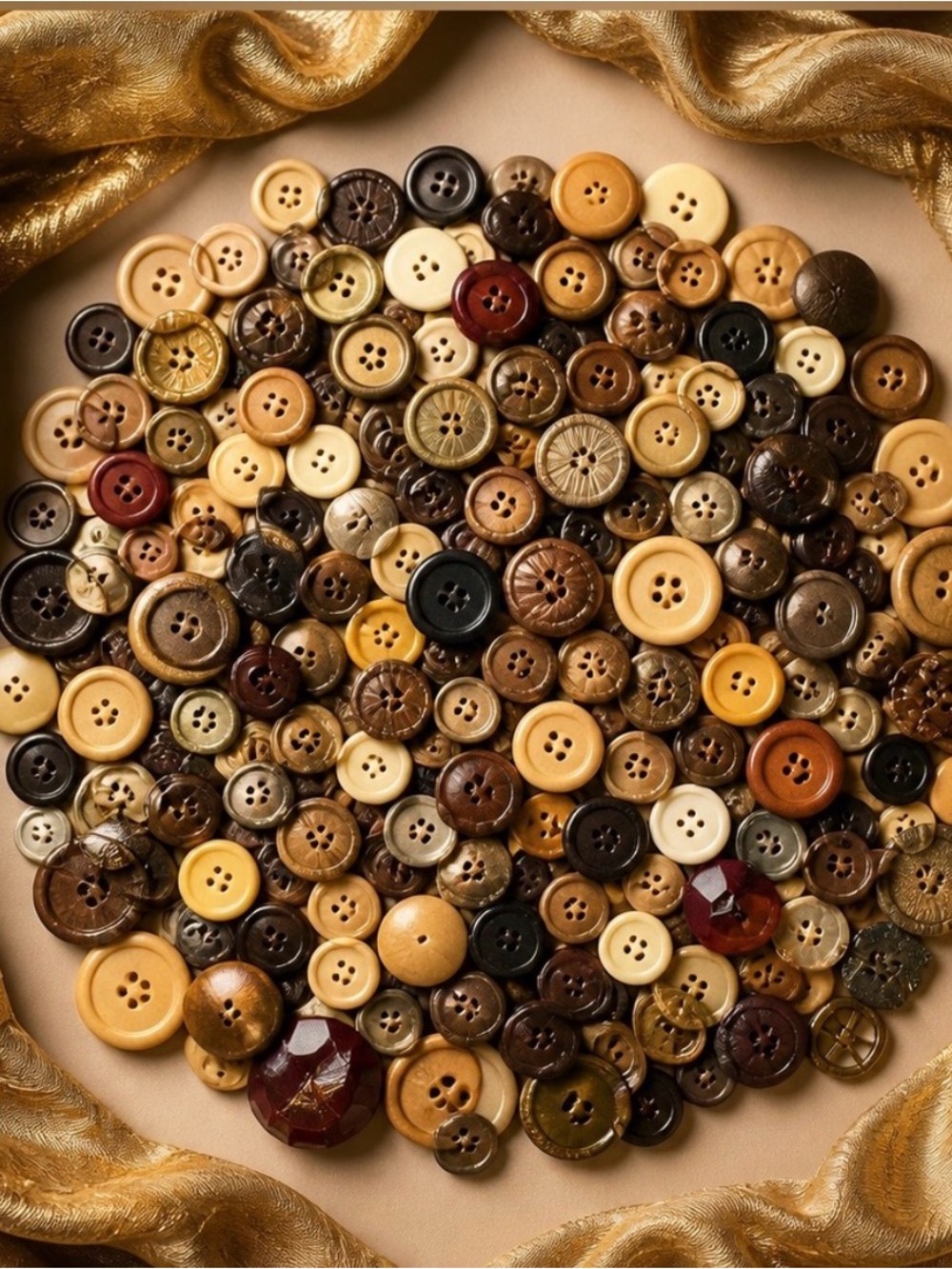 Lot of 2.5# of Vintage Brown Buttons